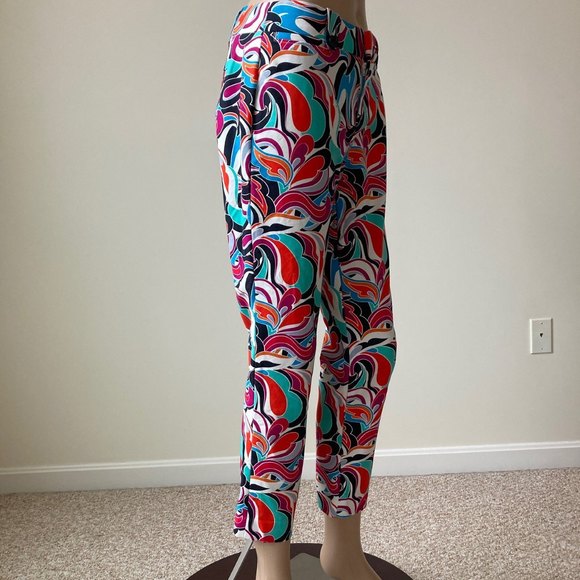 Banana Republic Capri Pants Women Size 2 Summer Cropped Bright Colorful Floral - Picture 6 of 12